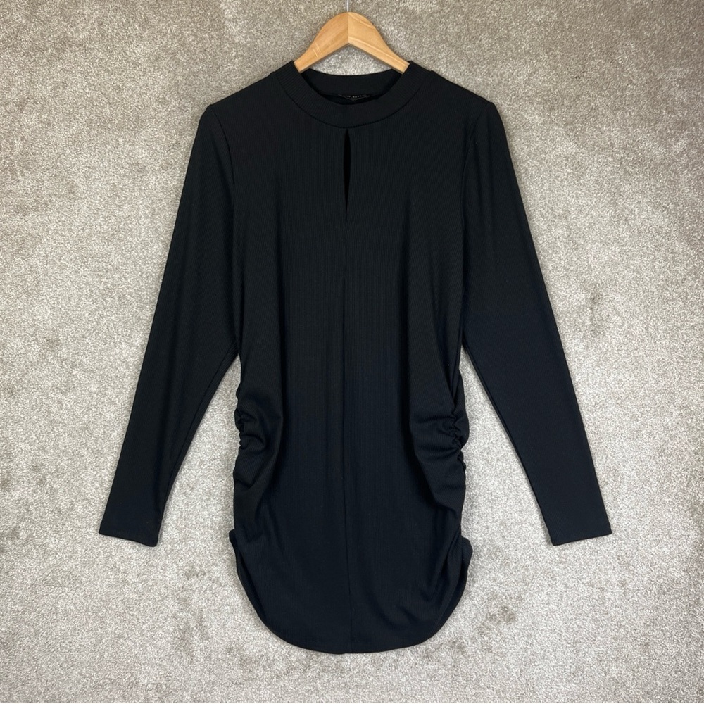 Lane Bryant Dress Womens 18/20 Black Mini Long Sleeve Pullover Stretch- 2991*